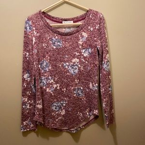 Wallflower Soft Stretch Floral Long Sleeve Top